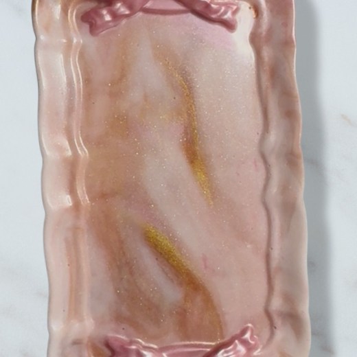 Rose Gold Marble Tray (small)
